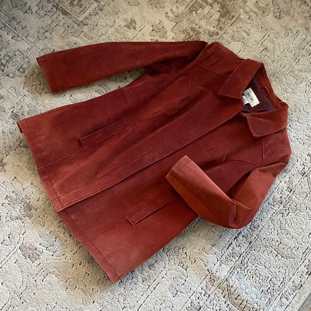 Women's bunt orange / rust Suede Jacket